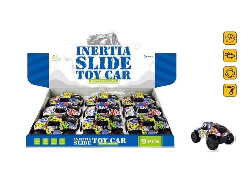 9PCS 惯性越野车（3色混）